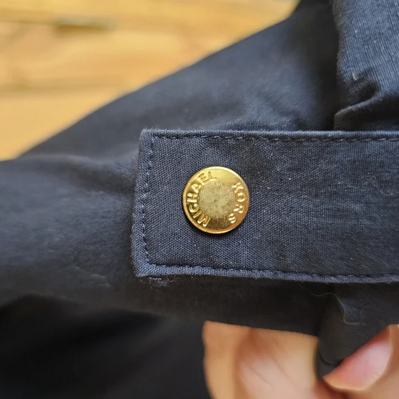 Zippered Michael Kors Blue Dress with Relaxed Fit and Rolled Sleeves Size M - Picture 8 of 11